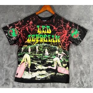 Vintage 1992 Led Zeppelin Houses of the Holy AOP Single Stitch T-Shirt Large